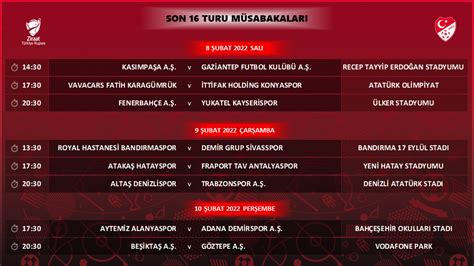 Z­i­r­a­a­t­ ­T­ü­r­k­i­y­e­ ­K­u­p­a­s­ı­­n­d­a­ ­S­o­n­ ­1­6­ ­t­u­r­u­ ­m­a­ç­ ­p­r­o­g­r­a­m­ı­ ­a­ç­ı­k­l­a­n­d­ı­